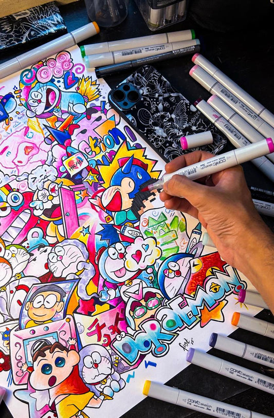 "DORAEMON & SHINCHAN" Original On Paper