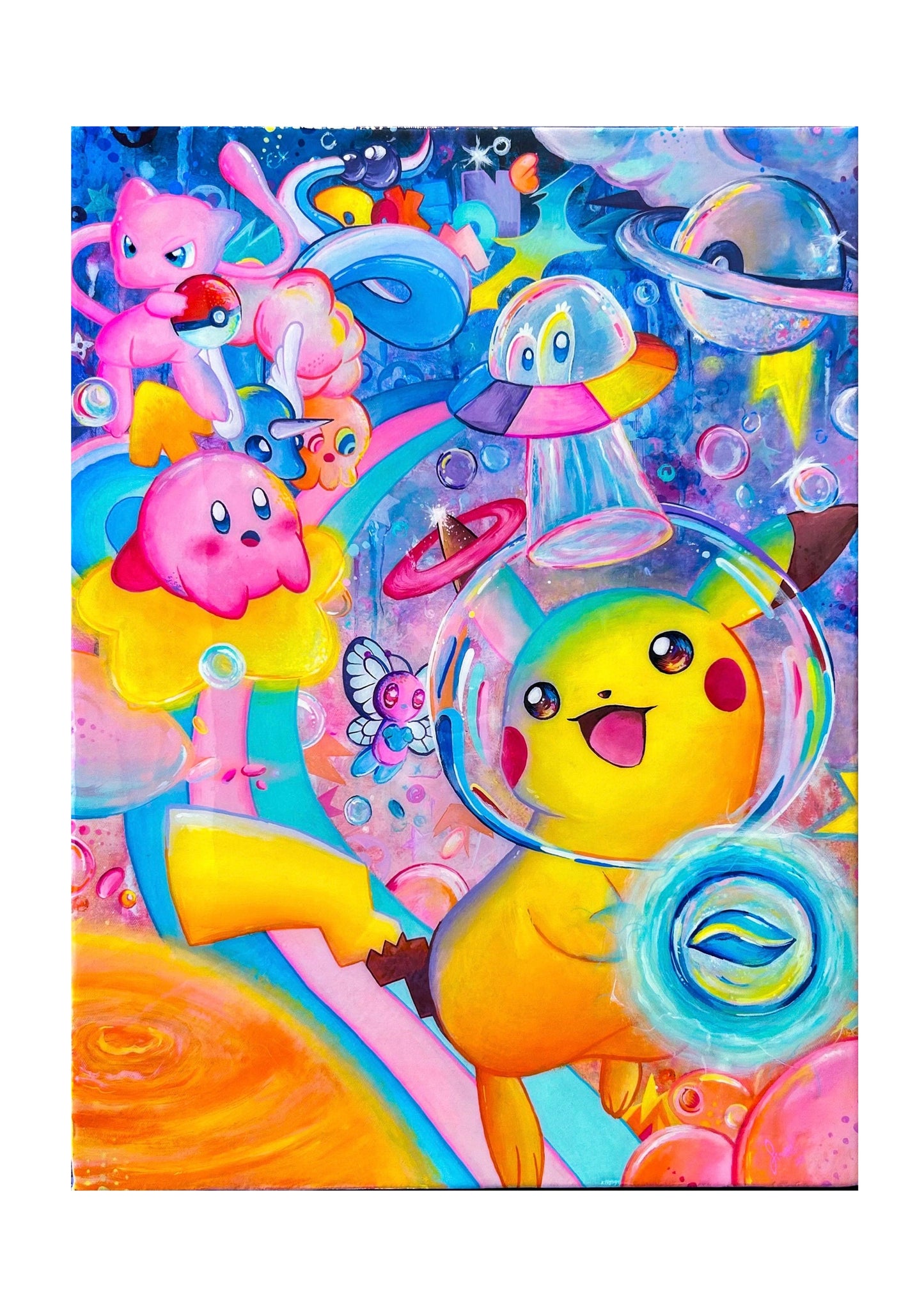 “Playground of Pokémon-Fan art" Original Acrylic painting On Canvas