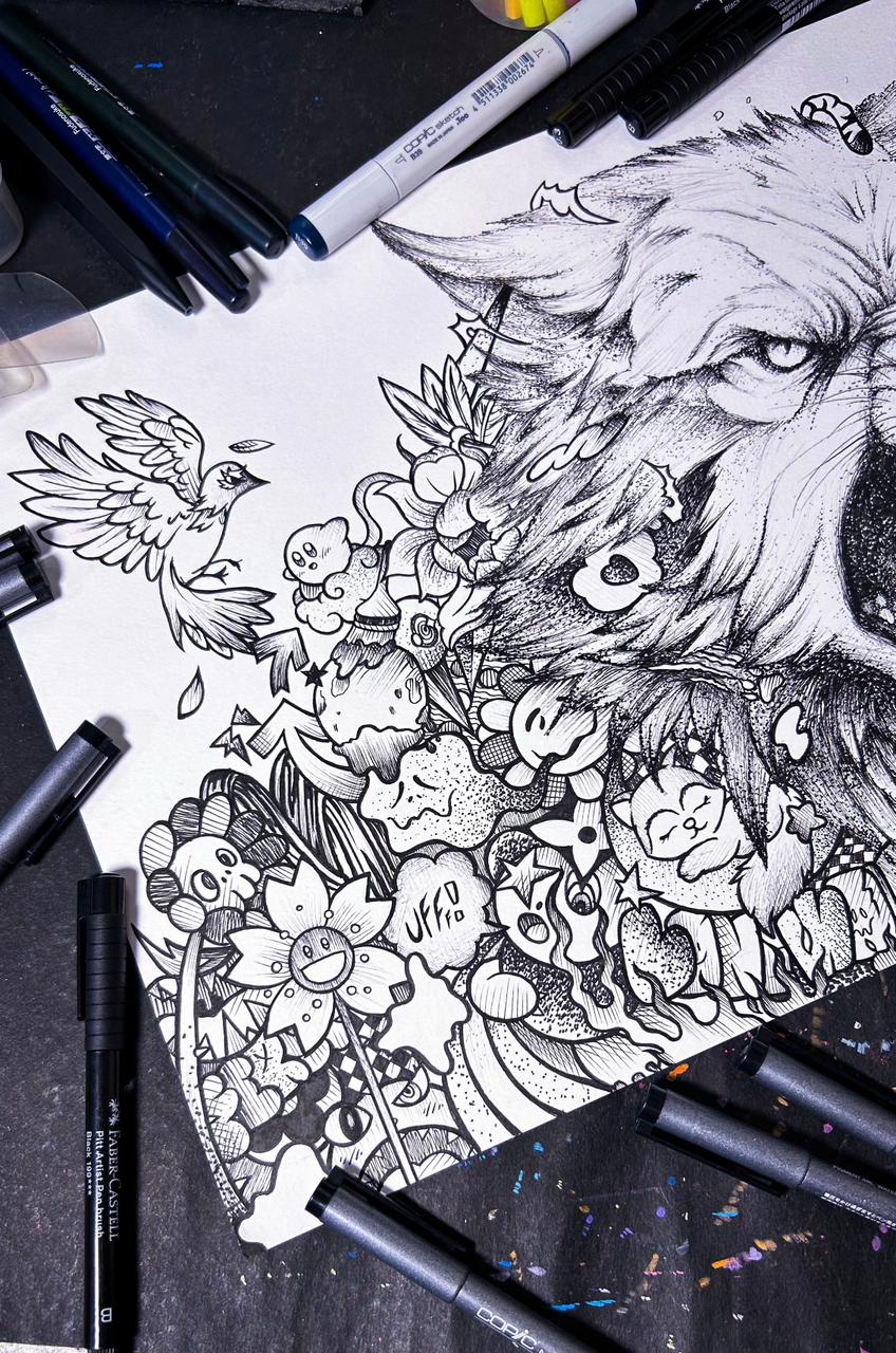 “Lone Wolf” Original On Paper