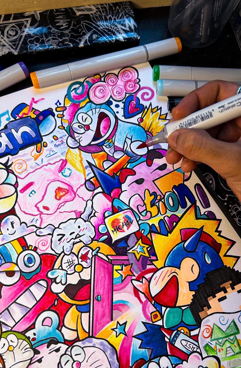 "DORAEMON & SHINCHAN" Original On Paper
