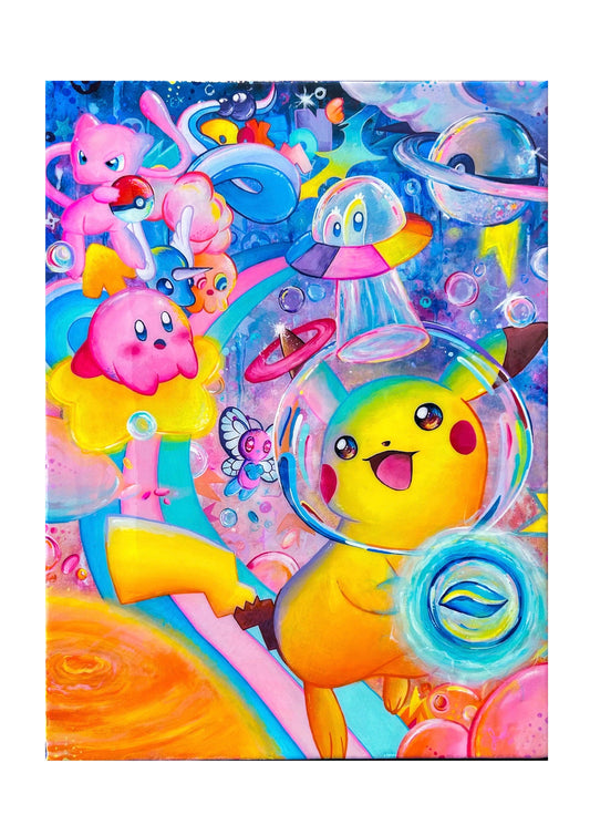 “Playground of Pokémon-Fan art" Original Acrylic painting On Canvas