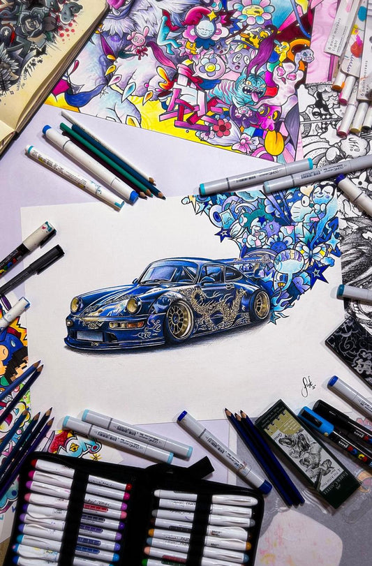 "Porsche x Doodles" Original On Paper